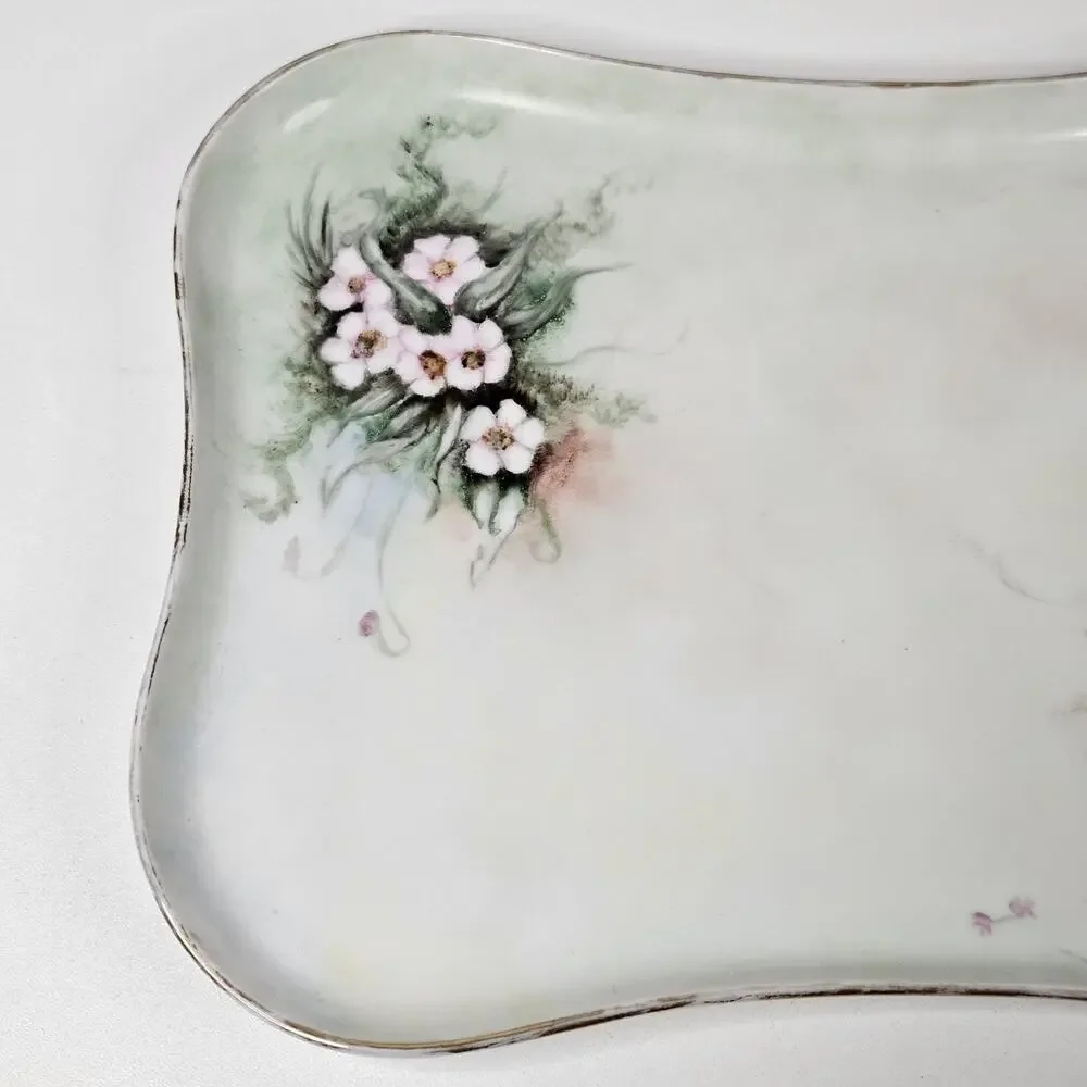 Antique Porcelain Vanity Set Dresser Tray Hand Painted MZ Austria & Bavaria